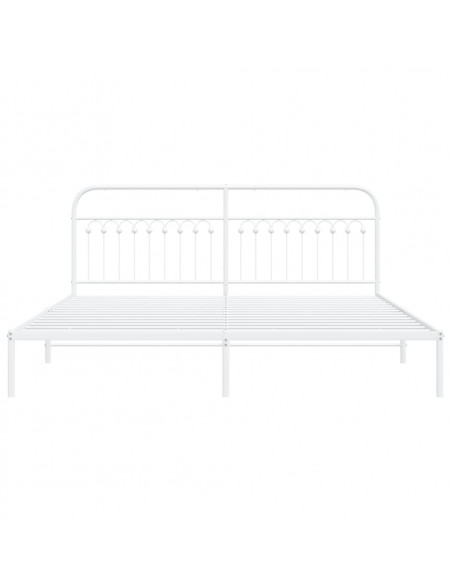 Giroletto con Testiera Metallo Bianco 193x203 cm
