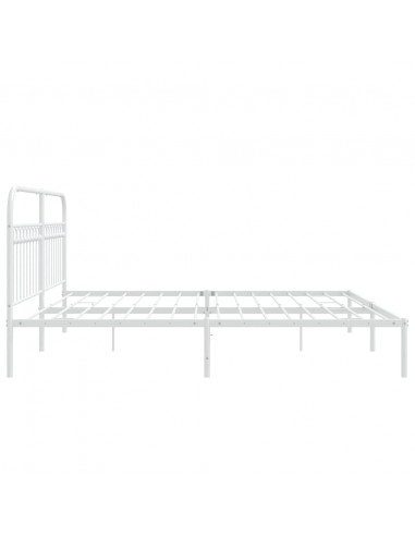 Giroletto con Testiera Metallo Bianco 193x203 cm