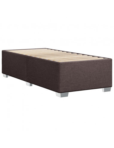 Giroletto a Molle con Materasso Marrone Scuro 80x200 cm Tessuto