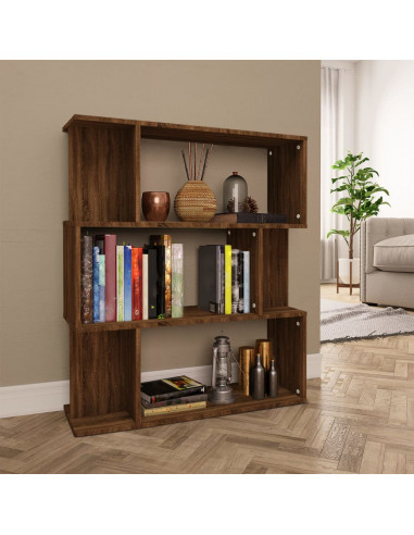 Libreria/Divisorio Rovere Marrone 80x24x96 cm Legno Multistrato