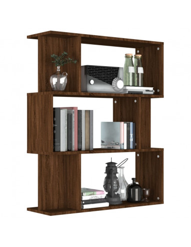 Libreria/Divisorio Rovere Marrone 80x24x96 cm Legno Multistrato