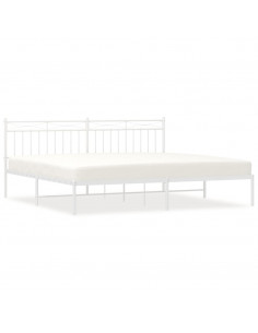 Giroletto con Testiera Metallo Bianco 200x200 cm 2