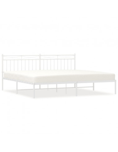 Giroletto con Testiera Metallo Bianco 200x200 cm