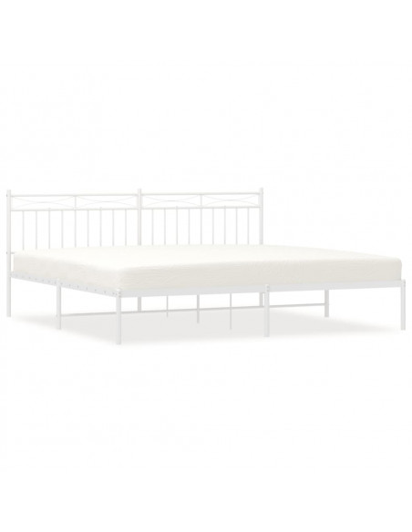 Giroletto con Testiera Metallo Bianco 200x200 cm