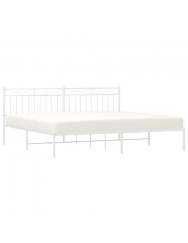 Giroletto con Testiera Metallo Bianco 200x200 cm