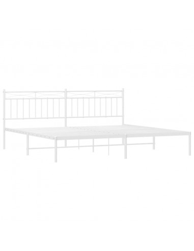 Giroletto con Testiera Metallo Bianco 200x200 cm