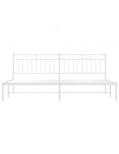 Giroletto con Testiera Metallo Bianco 200x200 cm