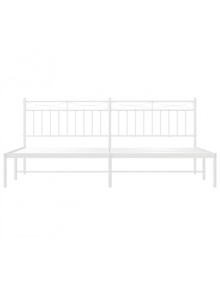 Giroletto con Testiera Metallo Bianco 200x200 cm