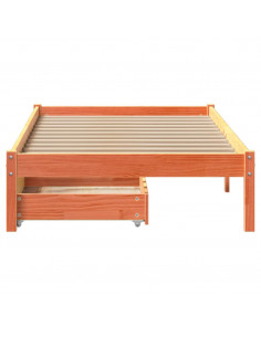 Letto senza Materasso Marrone Cera 90x190 cm in Legno di Pino 2