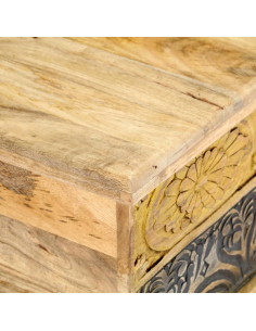 Tavolino da Salotto 100x50x35 cm in Legno Massello di Mango 2