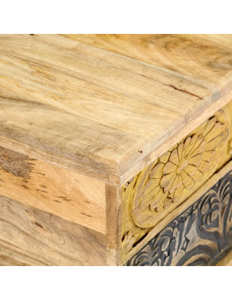 Tavolino da Salotto 100x50x35 cm in Legno Massello di Mango