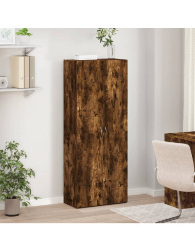 Schedario Rovere Fumo 60x32x153 cm in Truciolato