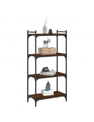 Libreria 4 Ripiani Rovere Marrone 60x30x120cm Legno Multistrato