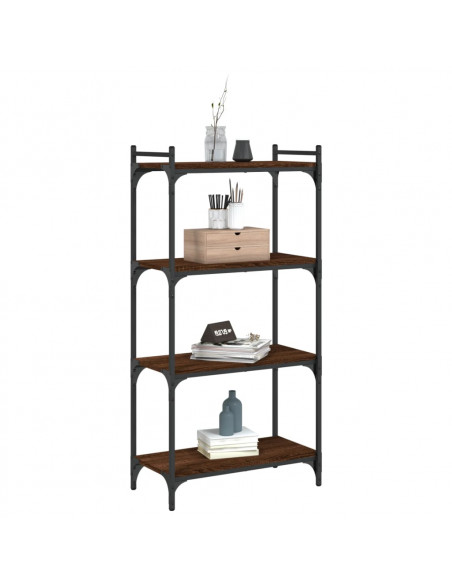 Libreria 4 Ripiani Rovere Marrone 60x30x120cm Legno Multistrato