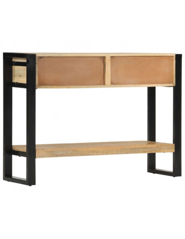 Tavolo Consolle 110x30x76 cm in Legno Massello Grezzo di Mango