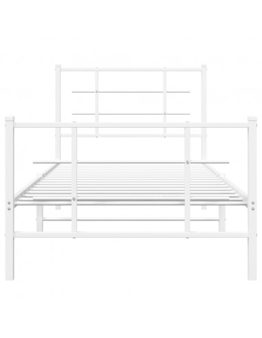 Giroletto con Testiera e Pediera Metallo Bianco 90x190 cm