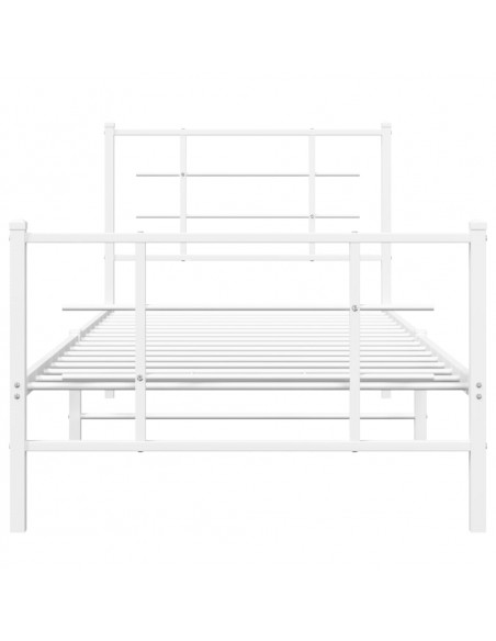 Giroletto con Testiera e Pediera Metallo Bianco 90x190 cm