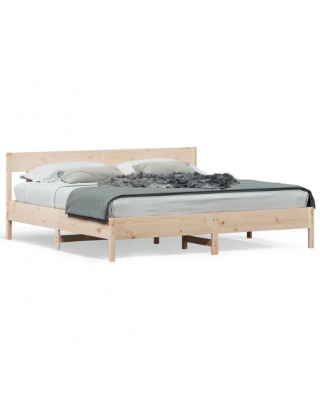 Giroletto con Testiera 200x200 cm in Legno Massello di Pino