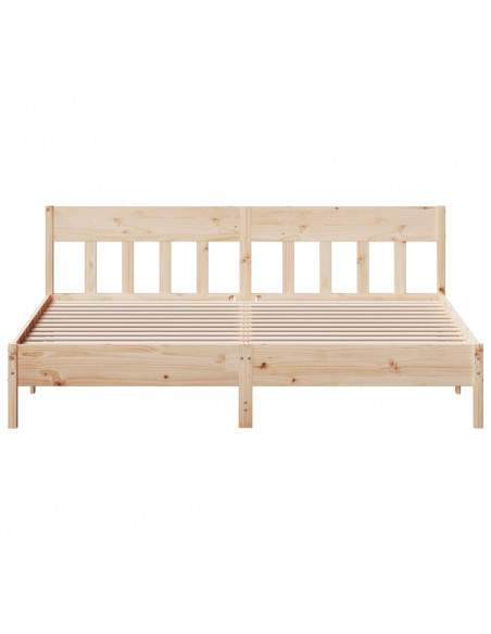 Giroletto con Testiera 200x200 cm in Legno Massello di Pino