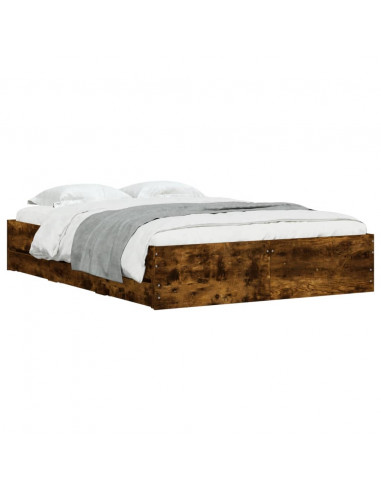 Giroletto con Cassetti Rovere Fumo 120x190 cm Legno Multistrato