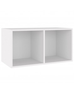 Contenitore per Vinili Bianco 71x34x36 cm in Legno Multistrato 2