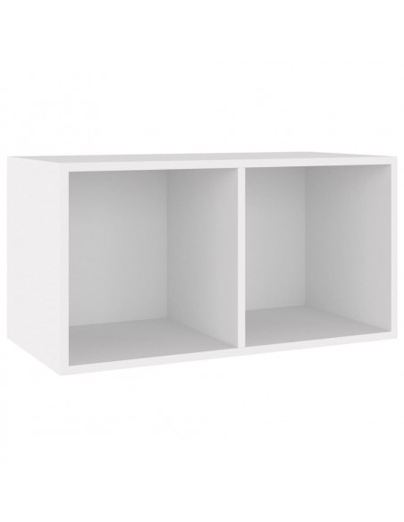 Contenitore per Vinili Bianco 71x34x36 cm in Legno Multistrato