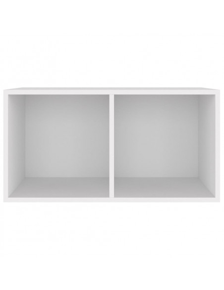 Contenitore per Vinili Bianco 71x34x36 cm in Legno Multistrato