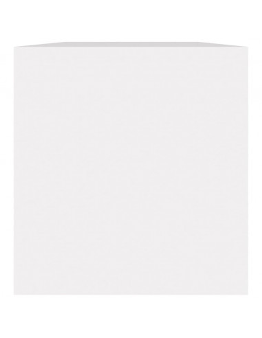 Contenitore per Vinili Bianco 71x34x36 cm in Legno Multistrato