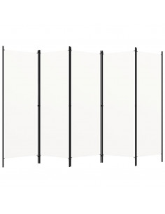 Paravento a 5 Pannelli Bianco 250x180 cm 2