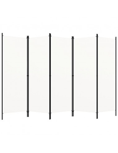 Paravento a 5 Pannelli Bianco 250x180 cm