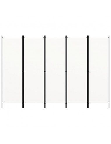 Paravento a 5 Pannelli Bianco 250x180 cm