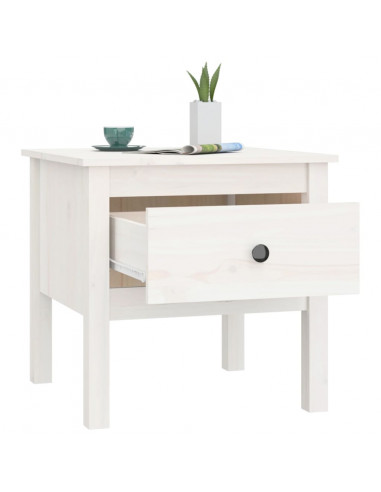 Tavolini 2 pz Bianchi 50x50x49 cm Legno Massello di Pino