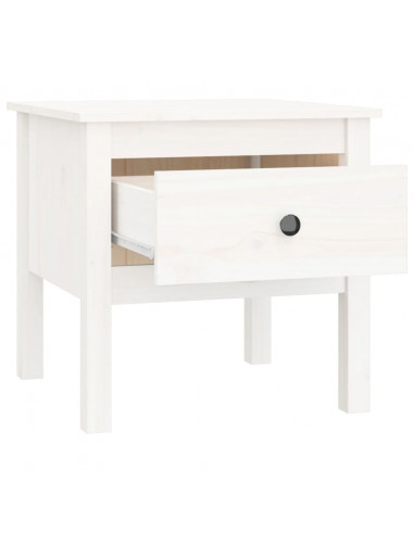 Tavolini 2 pz Bianchi 50x50x49 cm Legno Massello di Pino