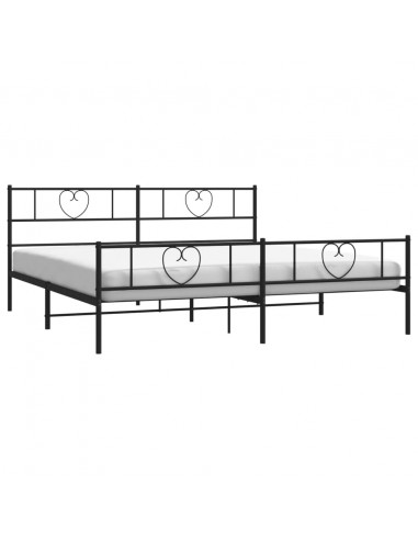 Giroletto con Testiera e Pediera Metallo Nero 183x213 cm