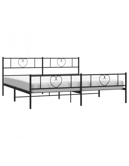 Giroletto con Testiera e Pediera Metallo Nero 183x213 cm