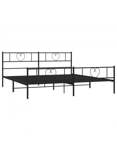 Giroletto con Testiera e Pediera Metallo Nero 183x213 cm