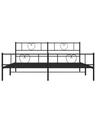 Giroletto con Testiera e Pediera Metallo Nero 183x213 cm