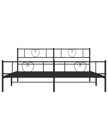 Giroletto con Testiera e Pediera Metallo Nero 183x213 cm