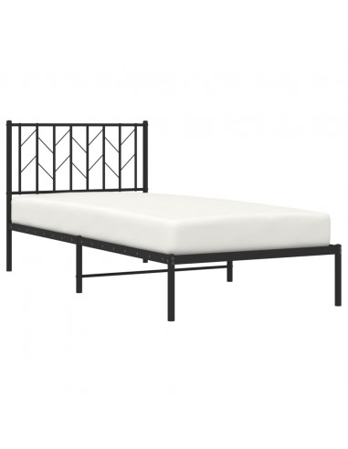 Giroletto con Testiera in Metallo Nero 90x190 cm