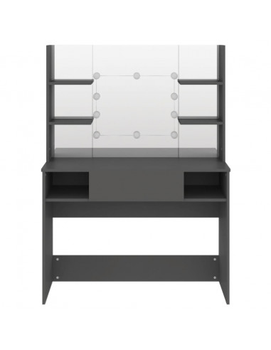 Toeletta con Luci LED 100x40x135 cm in MDF Grigia