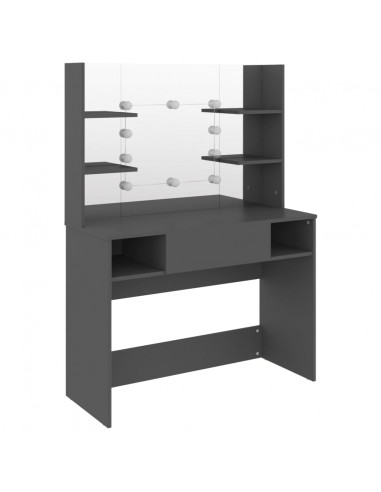 Toeletta con Luci LED 100x40x135 cm in MDF Grigia