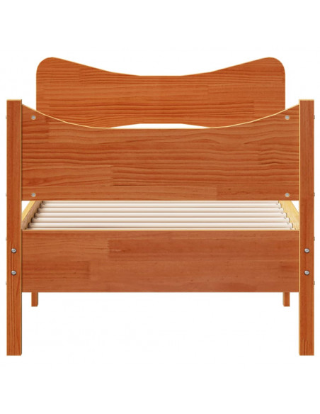 Giroletto con Testiera Marrone Cera 75x190 cm Massello Pino
