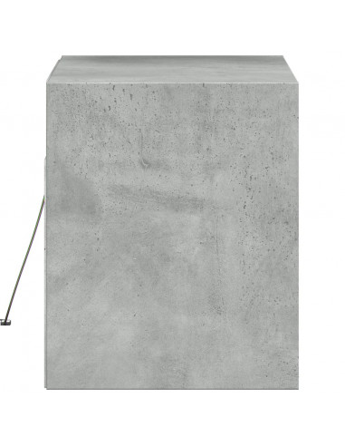 Mobile TV a Parete con Luci LED Grigio Cemento 80x31x35 cm