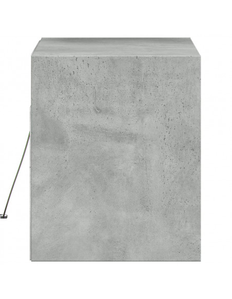 Mobile TV a Parete con Luci LED Grigio Cemento 80x31x35 cm