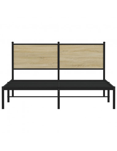 Giroletto con Testiera in Metallo Rovere Sonoma 140x200 cm