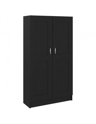 Libreria Nera 82,5x30,5x150 cm in Legno Multistrato