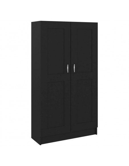 Libreria Nera 82,5x30,5x150 cm in Legno Multistrato
