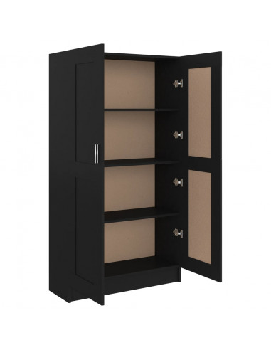 Libreria Nera 82,5x30,5x150 cm in Legno Multistrato