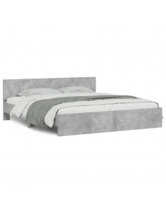 Giroletto con Testiera Grigio Cemento 160x200 cm 2