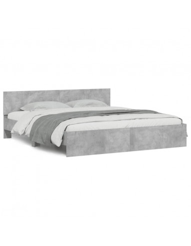 Giroletto con Testiera Grigio Cemento 160x200 cm